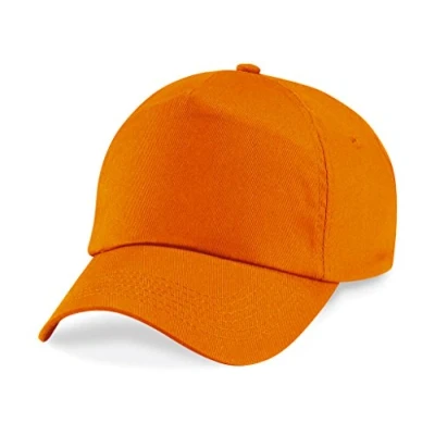 Image of Beechfield Plain Unisex Junior Original 5 Panel Baseball Cap (One Size) (Orange)