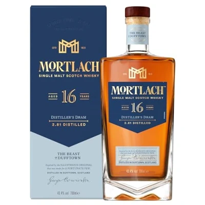 Image of Mortlach 16 Year Old Single Malt Scotch Whisky 43.4% vol 70cl Robust &amp; Full Bodied Scottish Leathery Fruity with Honey Sweetness Rich Bold