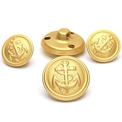 Image of 11 Pcs Gold Metal Blazer Buttons Antique Anchor Suits Button Set for Blazer, Suits, Coat, Uniform, Jacket