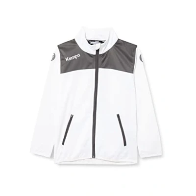 Image of Kempa Men&#039;s Emotion 2.0 Poly Jacket Sweatshirt, White/Anthra, 6 Years