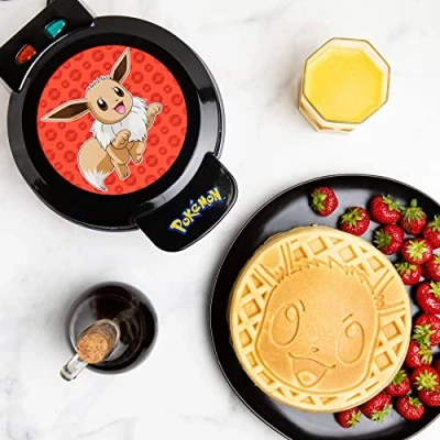Image of Uncanny Brands Pokémon Eevee Waffle Maker Make Waffles at Home Fun Kitchen Appliance Non Stick, Compact and Easy to Clean