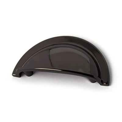Image of 64mm Black Nickel Cup Handle for Kitchen Cabinets Bedroom Bathroom Furniture Cupboards