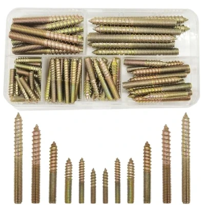 Image of 84 Pcs M4 M5 M6 Hanger Bolts,Double Sided Screws,Galvanized Dowel Screw Self Tapping Double Ended for Wood Joints(20/30/45/50/60mm)