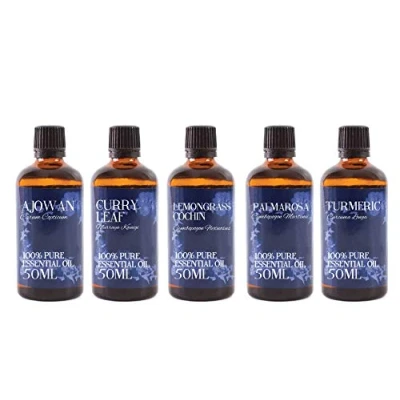 Image of Mystic Moments Gift Starter Pack of 5 x 50ml Essential Oils India, Multicoloured,