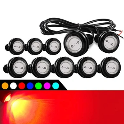 Image of 10pcs High Power 9W 23mm Eagle Eye LED Light DRL Fog Motorcycle Daytime Running Lights Tail Backup Car Motor Clearance Marker Lights(Red)