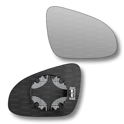 Image of Less4spares Replacement Wing Mirror Glass Right Compatible with Citroen C1 2014 2022 CLIP ON Driver Off side Heated Convex