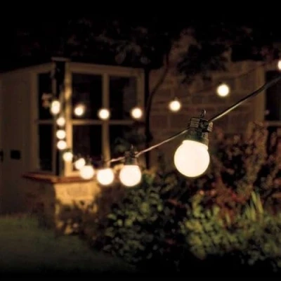Image of Garden Mile Waterproof LED Festoon Lights Outdoor, Indoor Outdoor Globe String for Garden. Sets of 10 and 20 Sting (Party Warm White, 20)
