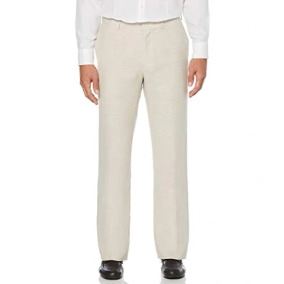 Image of Cubavera Men&#039;s Flat Front Linen Blend Dress (Waist Size 30 54 Big &amp; Tall) Casual Pants, Khaki, 38W x 32L