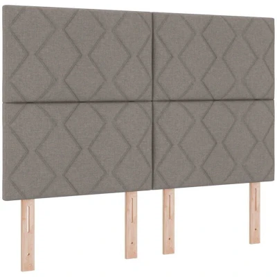 Image of Box Spring Bed with Mattress &amp; led in Taupe, 140x200 cm Fabric Vidaxl
