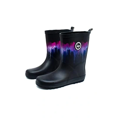 Image of hype PINK PURPLE DRIPS KIDS WELLIES Size: UK11.5/12.5, Multicolor