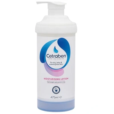 Image of Cetraben Body Lotion, For Dry Sensitive and Eczema Prone Skin, Dermatological Moisturiser, Daily Whole Application, Quick Drying, 1 x 475ml