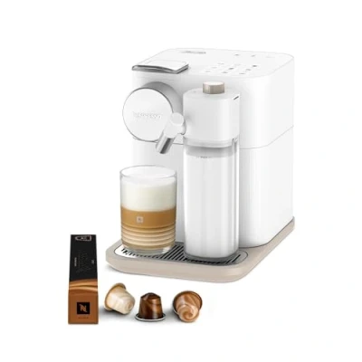 Image of De&#039;Longhi Nespresso Gran Lattissima EN640.W, Automatic Coffee Maker, Single Serve Capsule Machine, Frothed Milk, 19 Bar Pressure, Cappuccino, Latte, 1400W, Fresh Vitality White