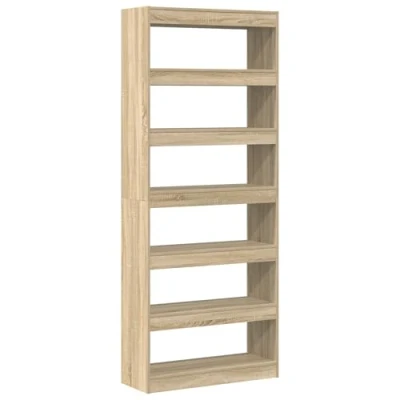 Image of vidaXL Sonoma oak Bookshelf Engineered wood 80 x 30 198 cm