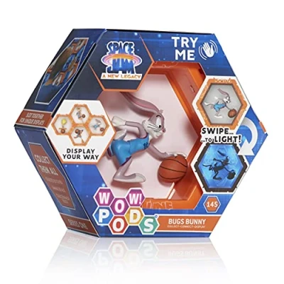 Image of WOW! PODS Space Jam: A New Legacy Bugs Bunny Light Up Bobble Head Figure Official Warner Bros Collectables, Toys and Gifts for Boys Girls, Aged 5+