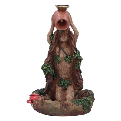 Image of Nemesis Now Forest Maiden Backflow Incense Burner 12.5cm, Resin, Tree Spirit Cone Burner, Home Décor, Cast in the Finest Expertly Hand Painted
