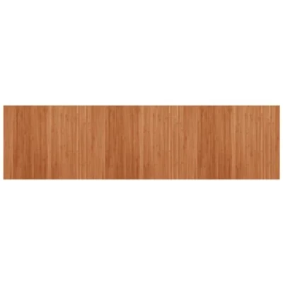Image of vidaXL Bamboo Area Rug Rectangular 80x300 cm in Brown, Durable &amp; Water Resistant Floor Covering with Non Slip Backing for Living Room/Bedroom