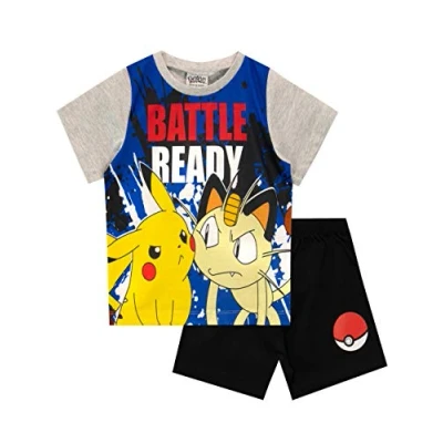 Image of Pokemon Boys Short Pyjamas Pikachu Grey 5 6 Years