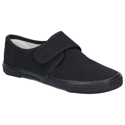 Image of Mirak Boys 99248 Fastening Plimsoll Sneaker Trainer Black (Sml)