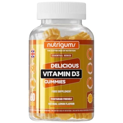 Image of Vitamin D3 60 Lemon Flavour Gummies Two Month Supply 1000iu High Strength for Immune, Bones &amp; Muscle Support Suitable 12+ Years by NUTRIGUMS®