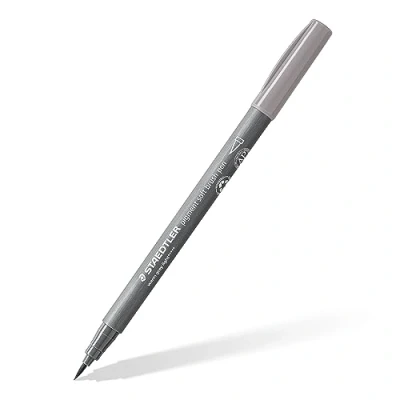 Image of STAEDTLER 372 840 Pigment Arts Soft Brush Pen Grey Light (Box of 10)