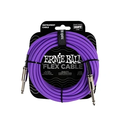 Image of Ernie Ball Flex Instrument Cable Straight/Straight 20ft Purple