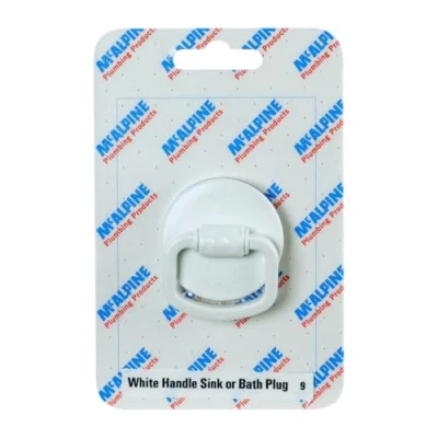 Image of Mcalpine CARD 9 White Handle Sink Or Bath Plug WP2H