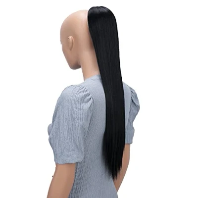 Image of CAISHA 26&quot; Hairpiece Ponytail Long Hair Extension Drawstring Straight Black PH601