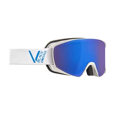 Image of Black Crevice Ski Goggles Schladming Double Lens, Anti Fog Coating, UV400 Protection (White/Blue, M (Head Circumference 55 58 cm)