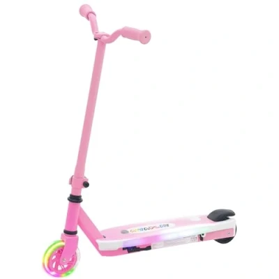 Image of AIYAPLAY Electric Scooter for Kids Ages 4 7, with Auxiliary Rear Wheels, Flashing LED Light and Brake, Boys Girls, 6 KM/H &amp; 8 KM, Pink