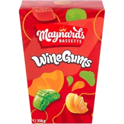 Image of Maynards Bassetts Wine Gums, Bursting With Fruity Flavours, 350 g Sharing Box (Pack of 1)