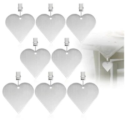 Image of com four® 8x tablecloth weights made of stainless steel clamps approx. 35g each