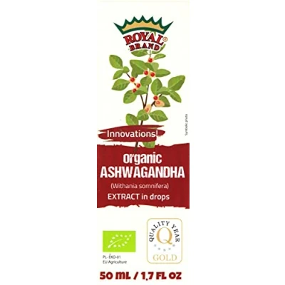 Image of Organic Ashwagandha Extract Drops / 50 ml 1.7 fl oz/Glass Bottle for Better Quality