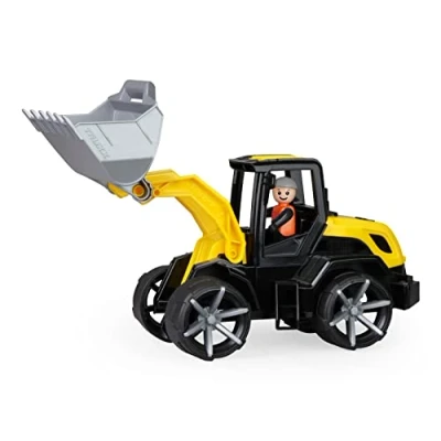 Image of Lena 04512 TRUXX, Construction Approx. 37 cm, Robust Wheel Loader with Functional Shovel and Fully Articulated Figure, for Children from 2 Years, Toy Vehicle, Yellow/Black
