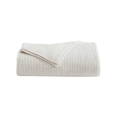Image of Vera Wang Twin Blanket, Luxurious Chenille Bedding, Soft Home Decor with Waffle Weave (Waffle Ivory, Twin)