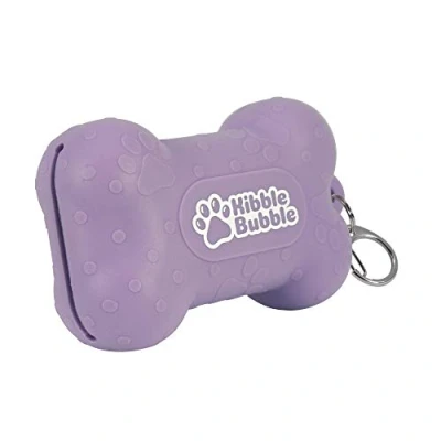 Image of Kibble Bubble Dog Treat Pouch,Silicone Small Training Bag,Portable Outdoor Waterproof Pet Snack Bag, Purple Bone