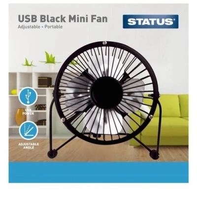 Image of Status 4&quot; Mini USB Metal Fan black