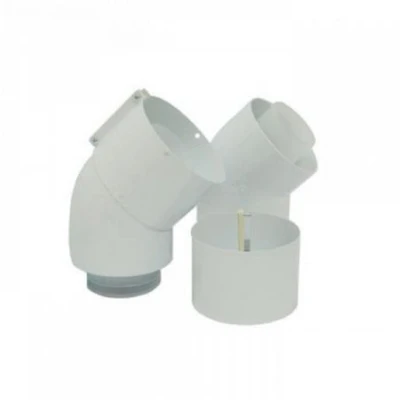 Image of Glow Worm 45 Degree Elbow Pipe Pair Polypropylene White 20257010