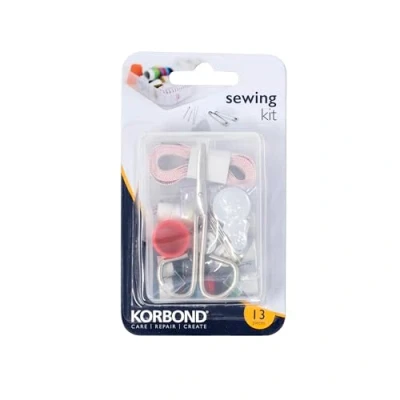 Image of Korbond Sewing Kit 15 Piece Essential for Repairs and Projects