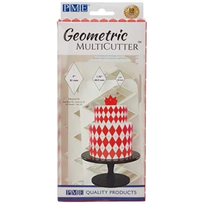 Image of PME GMC164 Geometric Multicutters for Cake Design Diamond XL Small, Medium &amp; Large Size, Set of 3