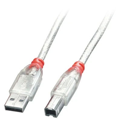 Image of LINDY 41751 0.5m USB 2.0 Cable Type A To B, Transparent