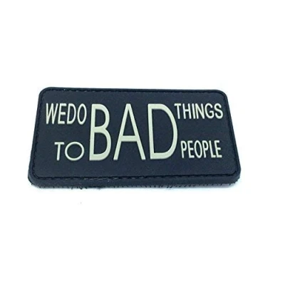 Image of We Do Bad Things To People PVC Airsoft Patch Black