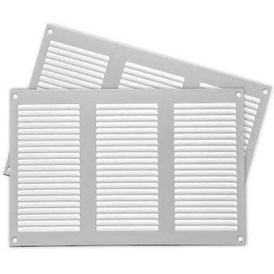 Image of 2 Pack 12&quot; x 8&quot; Inch / 300 200 mm White Air Vent Cover Steel Grilles for Ceiling and Sidewall HVAC with Insect Protection Screen (11.81&#039;&#039;x7.87&#039;&#039; Inch, White)