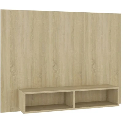 Image of vidaXL Wall TV Cabinet Sonoma Oak 120x23.5x90 cm Engineered Wood