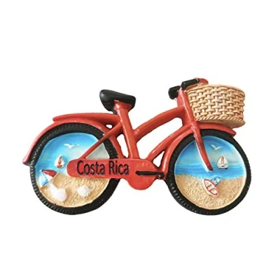 Image of 3D Bicycle Shaped Costa Rica Fridge Magnet Souvenir Gift,Handmade Home &amp; Kitchen Decoration Refrigerator Collection
