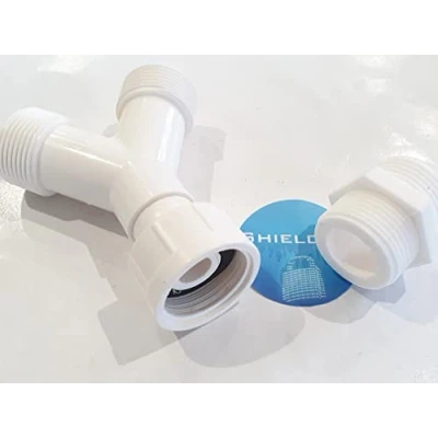 Image of ShieldUp Washing Machine Dishwasher Appliance Y Piece Inlet Hose Splitter Plus Connector 3/4 inch, White,3x3x3