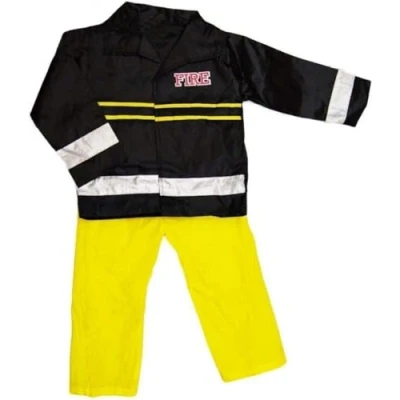 Image of Quickdraw Kids Fireman Costume 3 7 Years Boys &amp; Girls Fancy Dress Up Outfit Fire Man Pretend Role Play Costumes (Age 5 Years)
