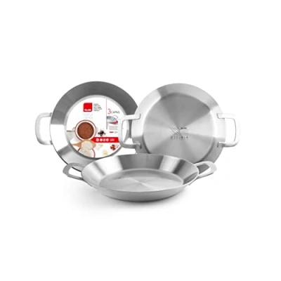 Image of IBILI 652138 Stainless Steel And Aluminium 3 Ply Paella Pan, 38 Cm