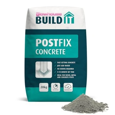 Image of The Glowhouse Postfix Concrete Fast Setting Strong Hold. Perfect for All Types of Post, Fence Washing Line Post. Easy to Use Postcrete, No Mix Aggregate Weatherproof Bag 20kg