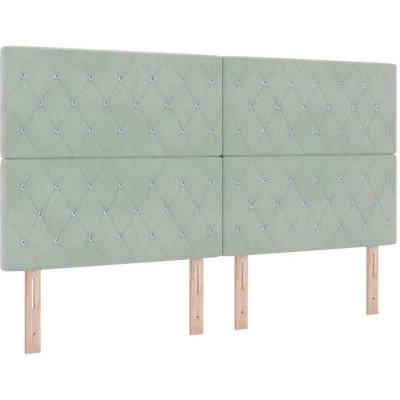 Image of vidaXL Headboard Crystal Button Tufted Light Grey 180 cm Velvet