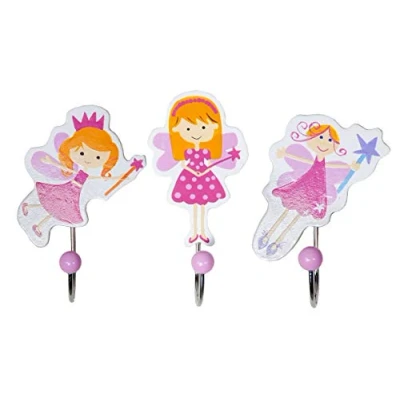 Image of Set of Three Children&#039;s Coat Hooks for Bedroom or Baby Nursery (Fairy)